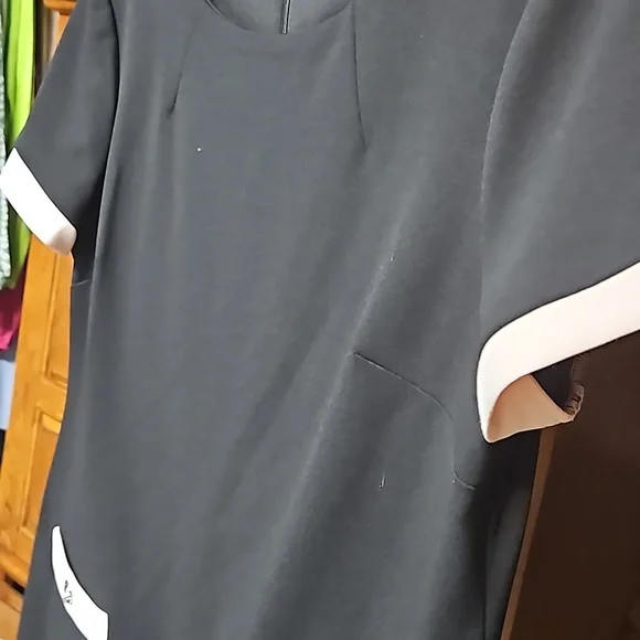 Tommy Hilfiger Black Light Pink Contrast Faux Pocket Shift Dress Size 12 - Picture 8 of 8